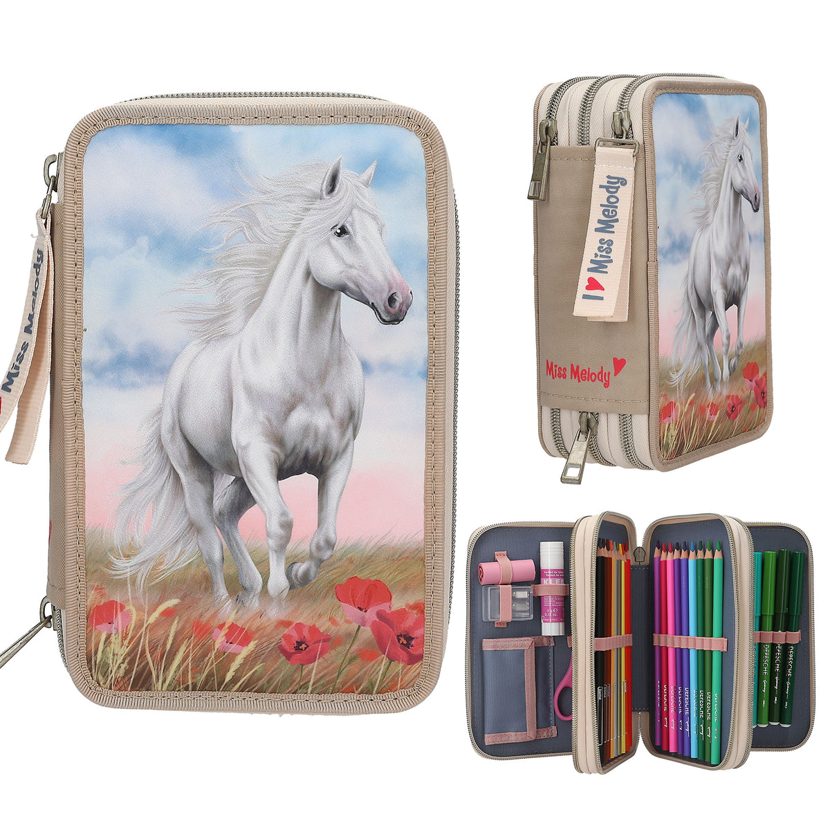 Miss Melody 3 Fach Federtasche