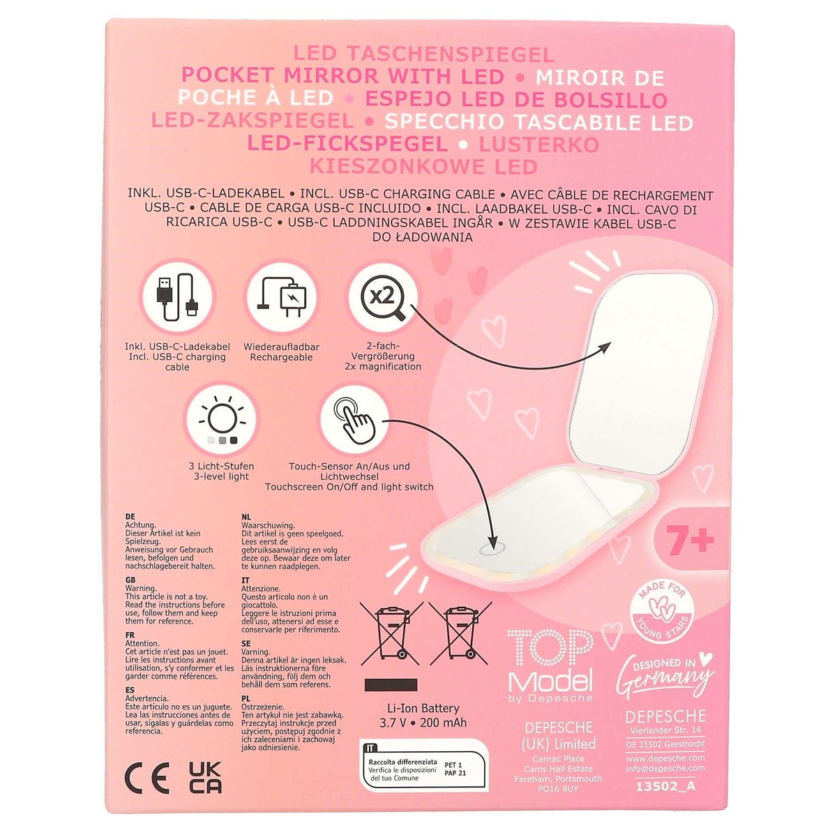 TOPModel LED Taschenspiegel Beauty & Me
