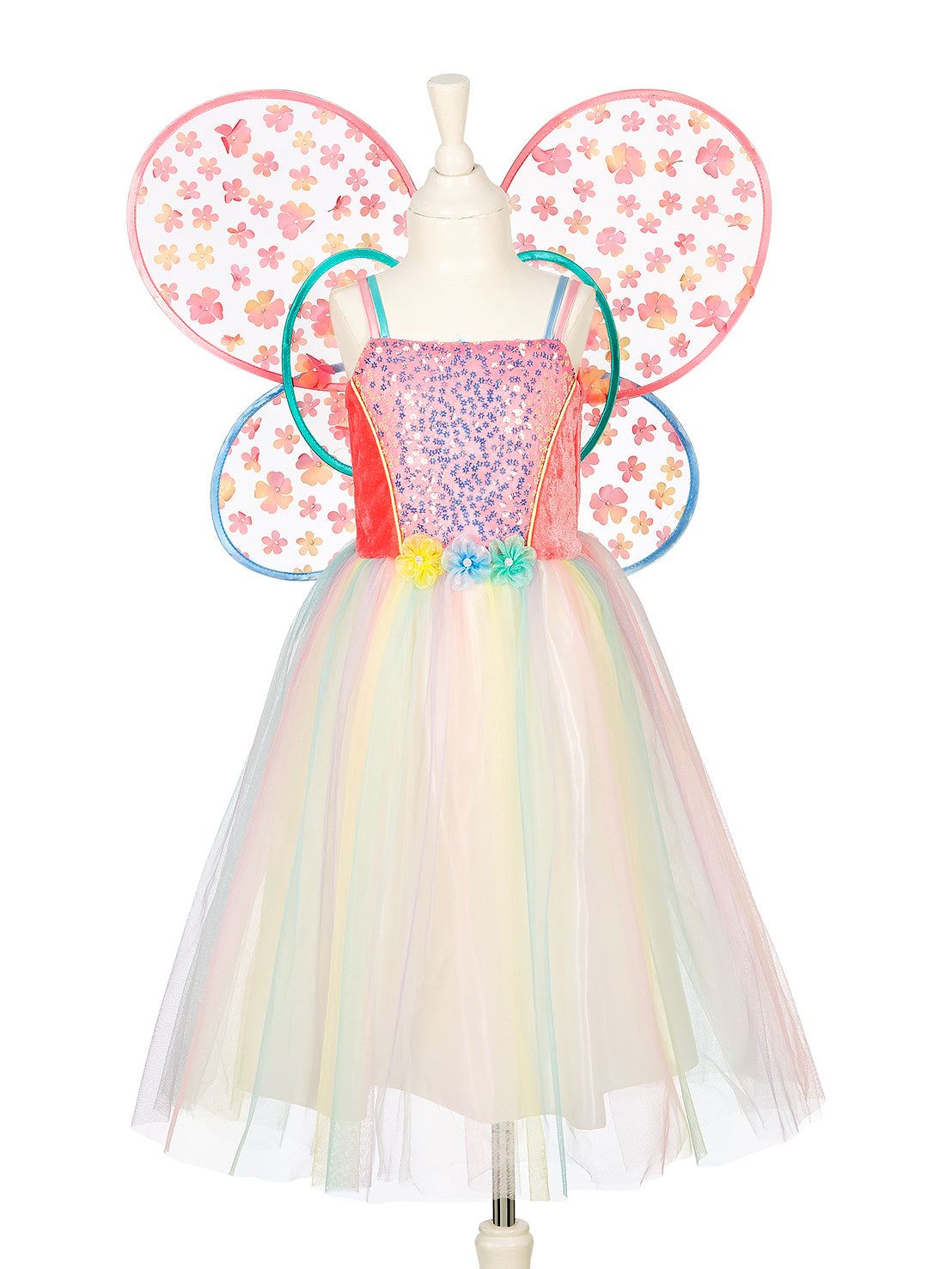 Flora Kostüm Kleid + Flügel 5-7 Jahre
