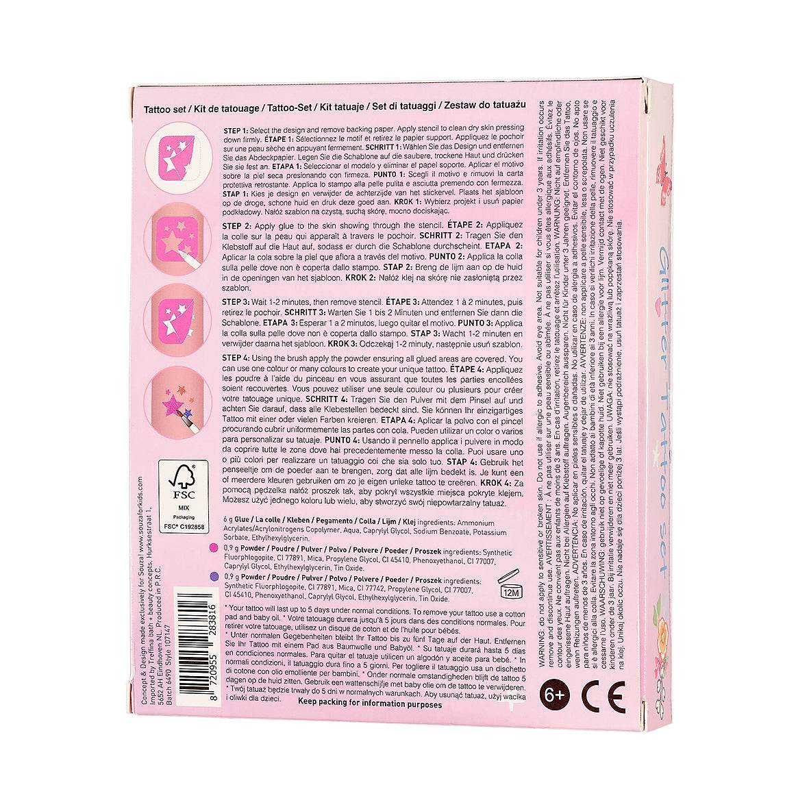 Veganes Glitzer Tattoo Set Prinzessin
