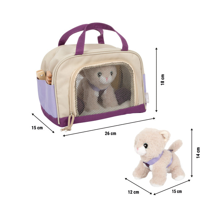 Katze mit Tasche & Pflege-Set