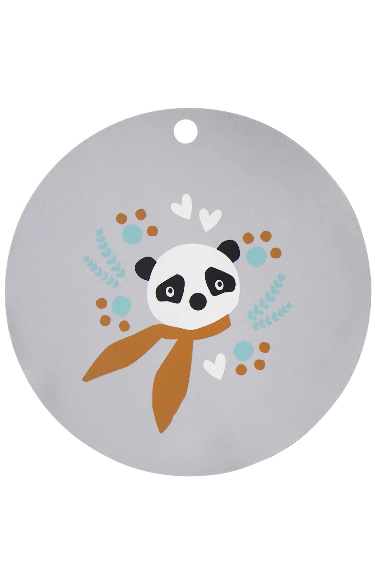 Silikon Platzset Panda Silber Grau
