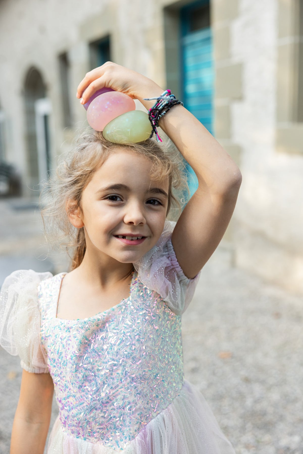 Regenbogen Glitzer Kleid 98-104
