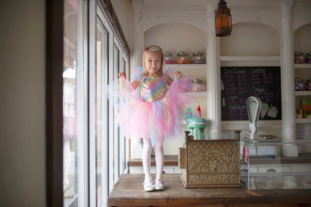 Kleid Regenbogen Fee 3-4 Jahre