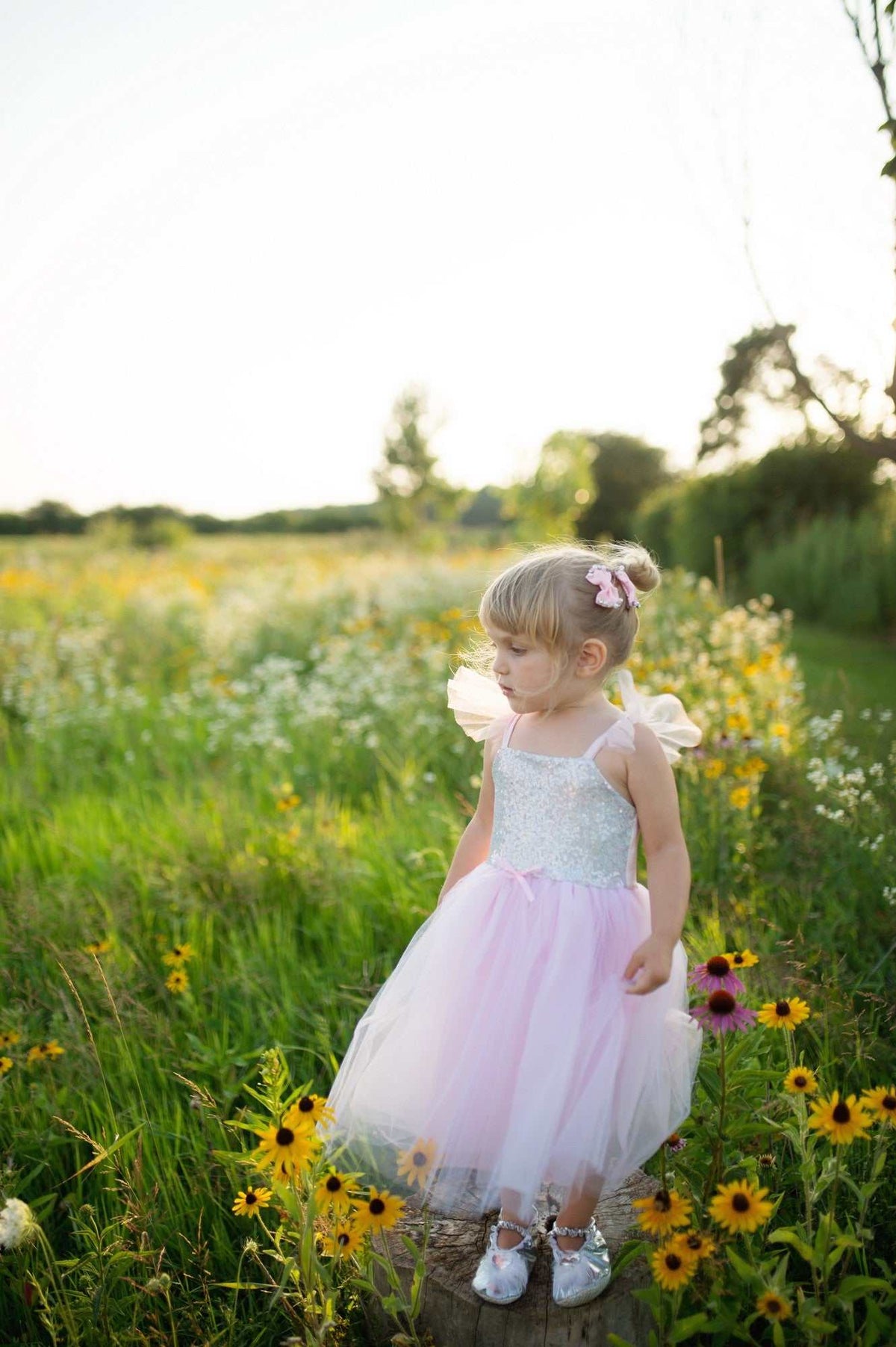 Rosa Pailletten-Prinzessinnenkleid 5-6 Jahre
