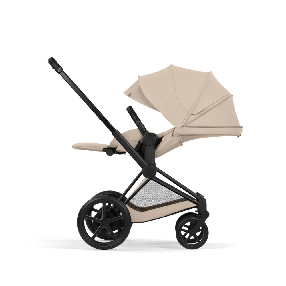 ePRIAM Comfort Matt Black incl. Babywanne, Sitzeinheit, Sitzbezug Cozy Beige