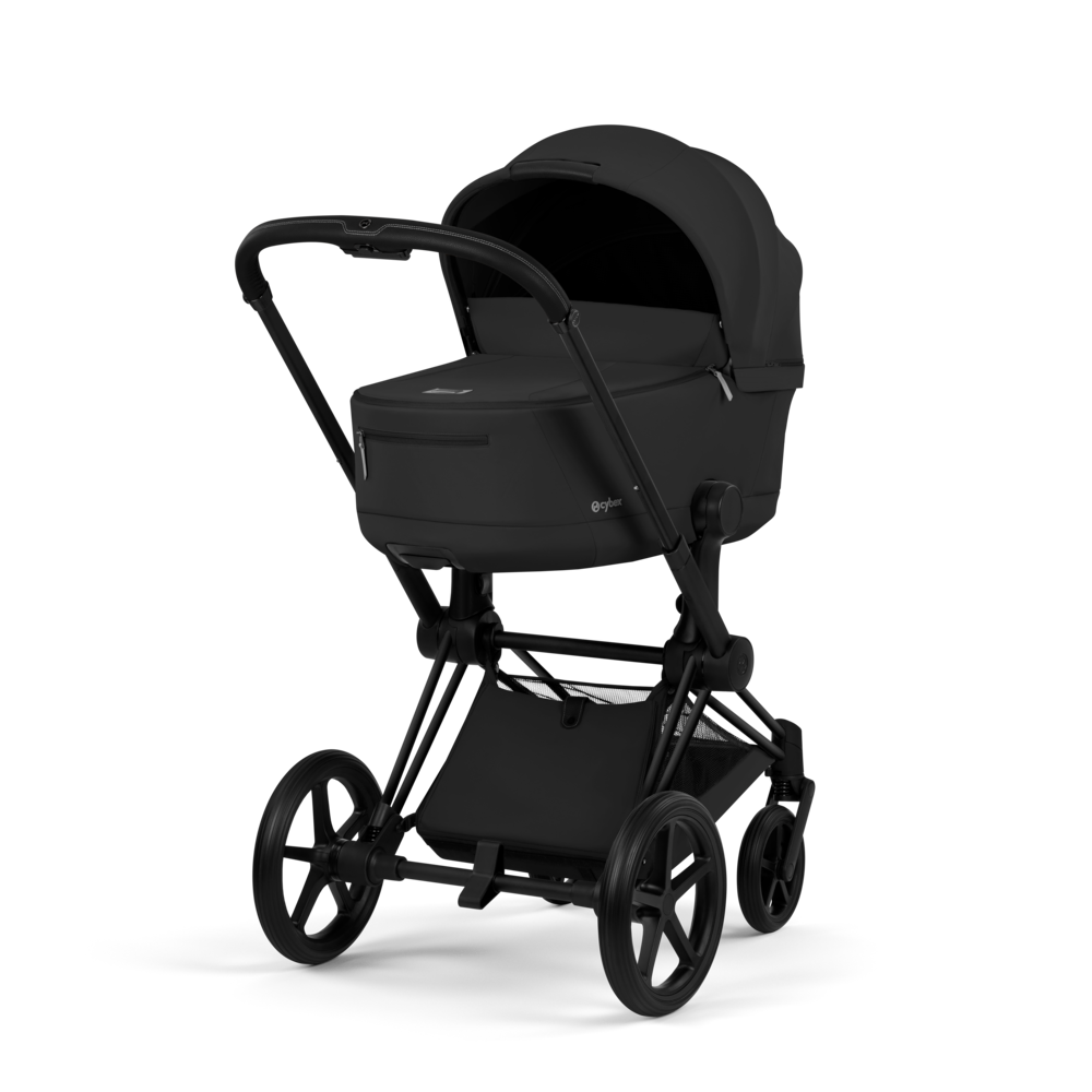 PRIAM Comfort Matt Black incl. Babywanne, Sitzeinheit, Sitzbezug Sepia Black