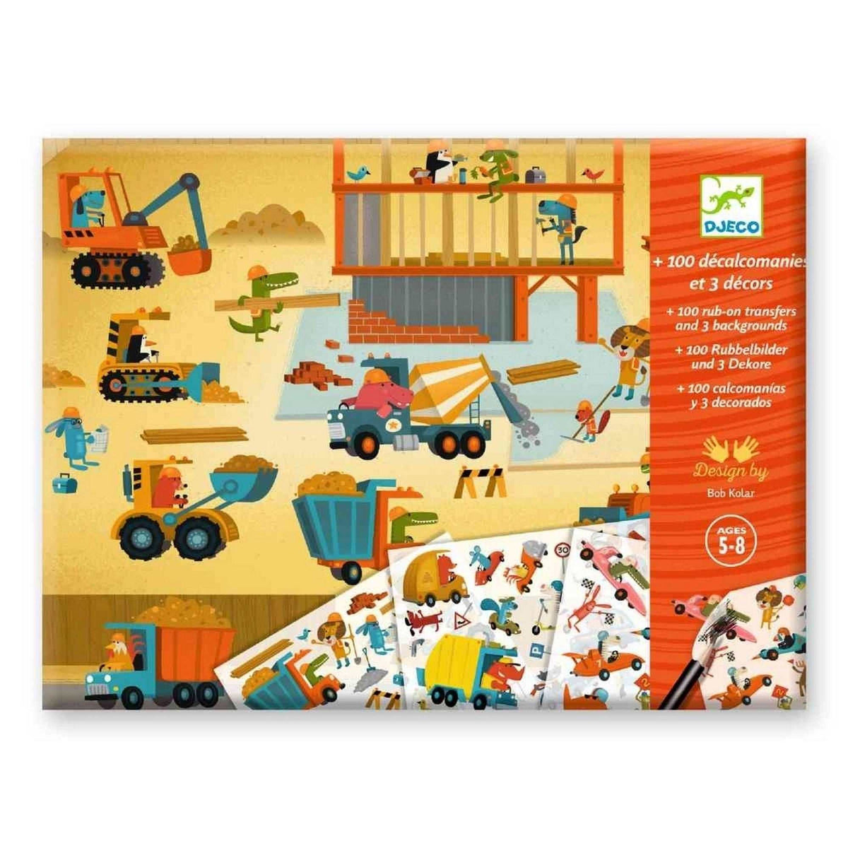 Rubbelbilder Asphalt mit Fahrzeugen und großen Hintergrundlandschaften für Kinder ab 5 Jahren