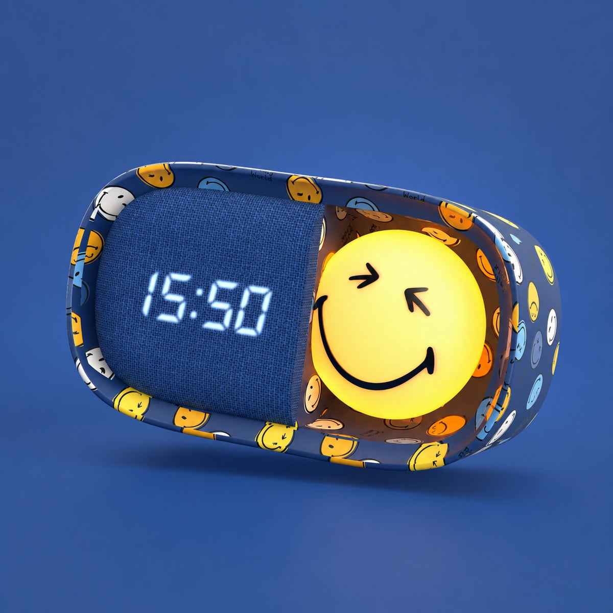 Dreamy Clock Smiley - Wecker und Nachtlicht Blau