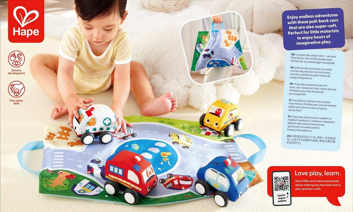 Plüschauto-Set mit Rückziehmotor