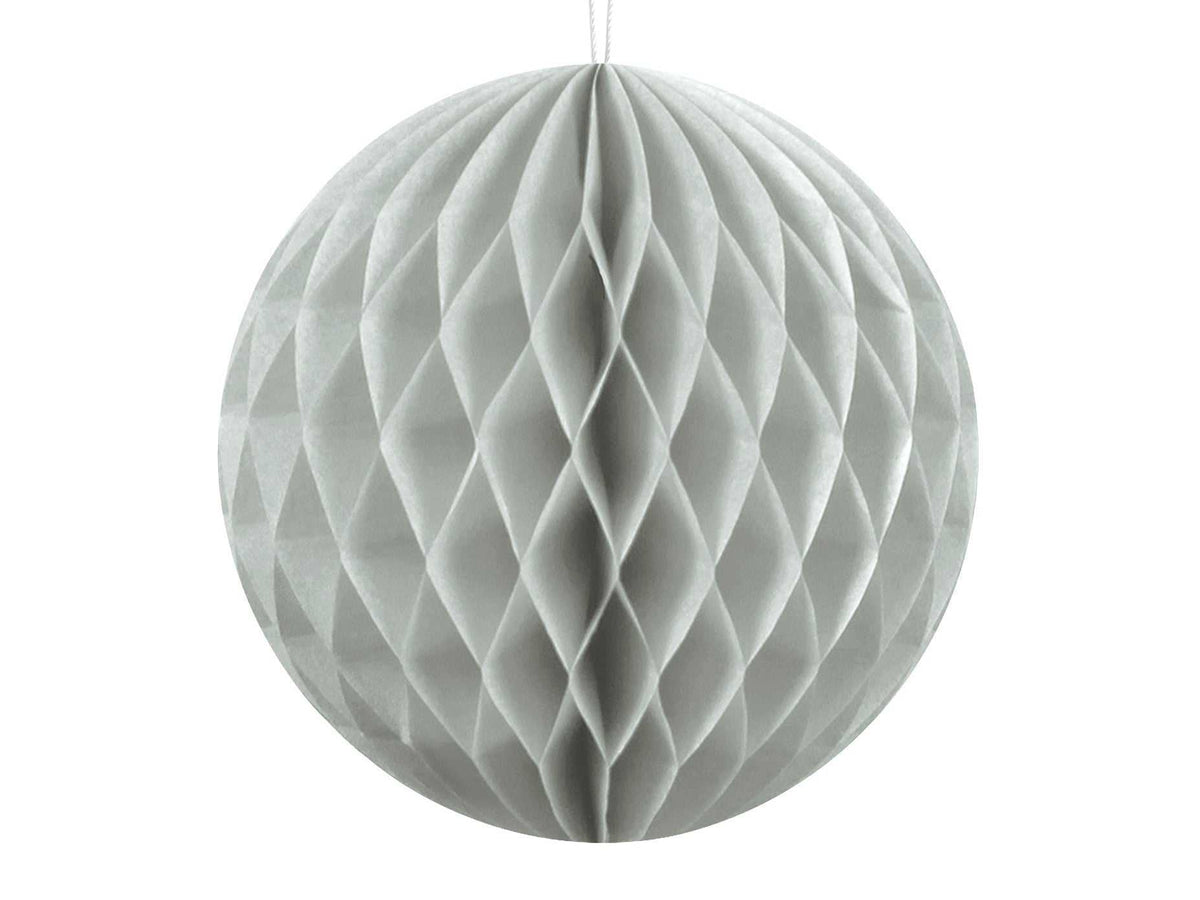 Light grey 10cm honeycomb ball decoration for festive home decor
