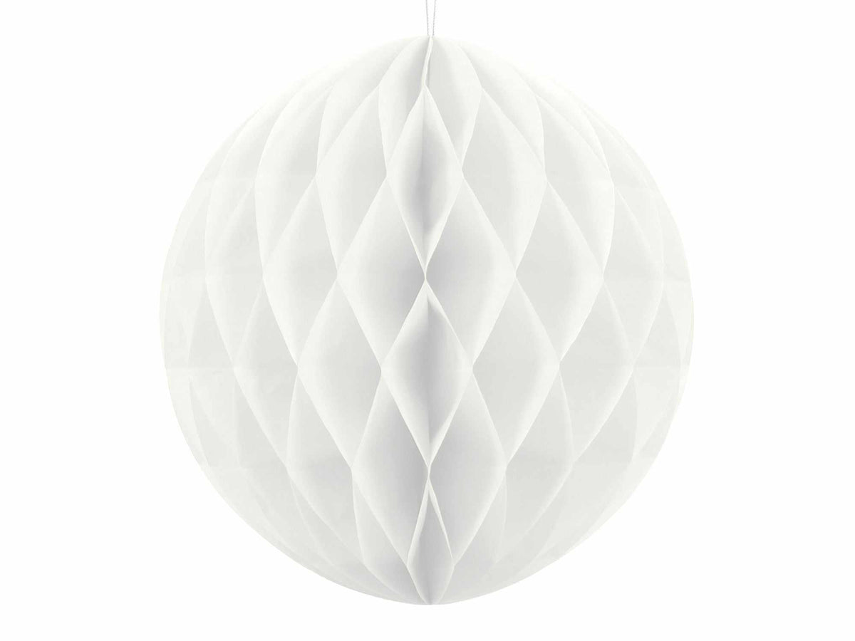 White Honeycomb Ball paper decoration, 30 cm diameter, festive home decor
