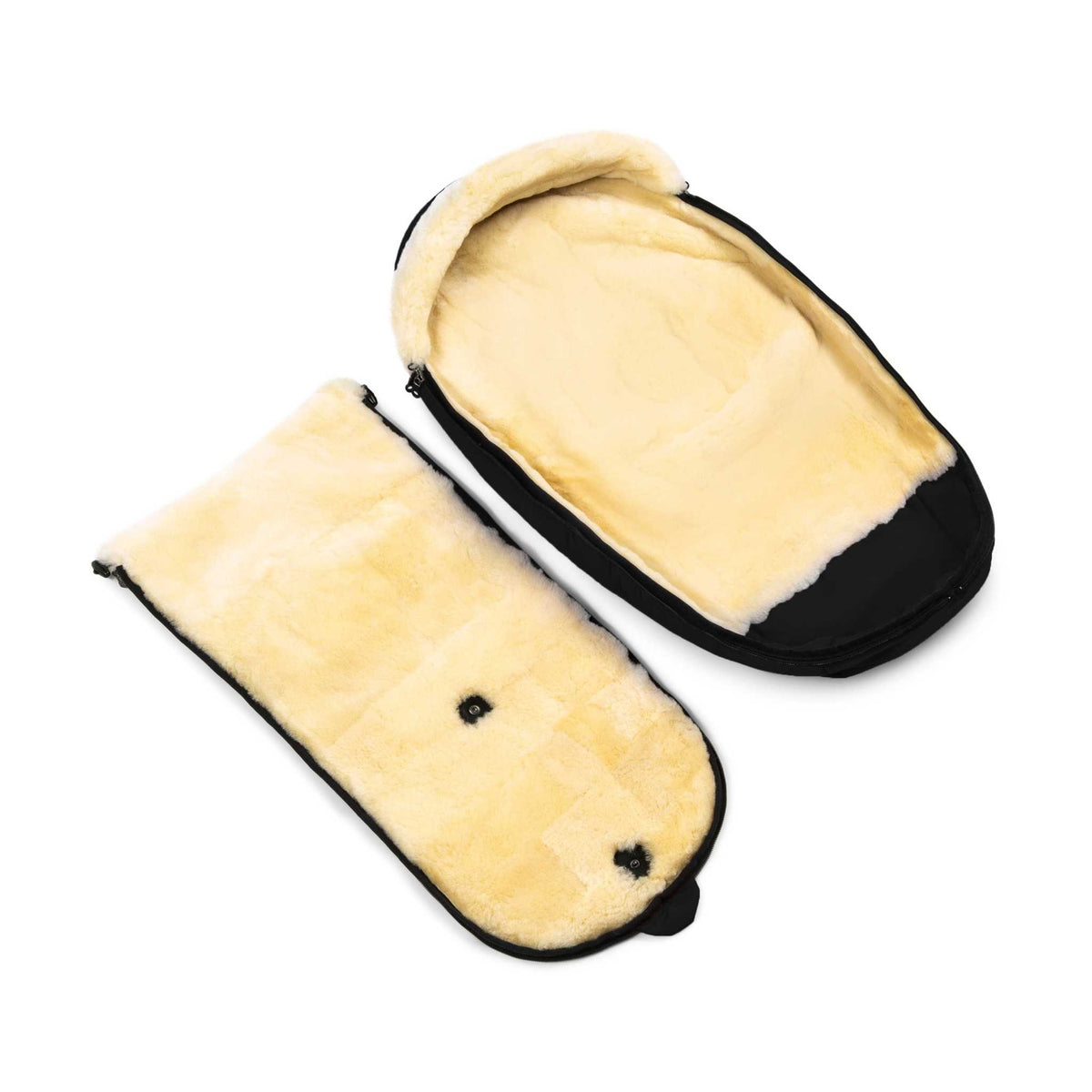 Ladis Lammfellfußsack schwarz