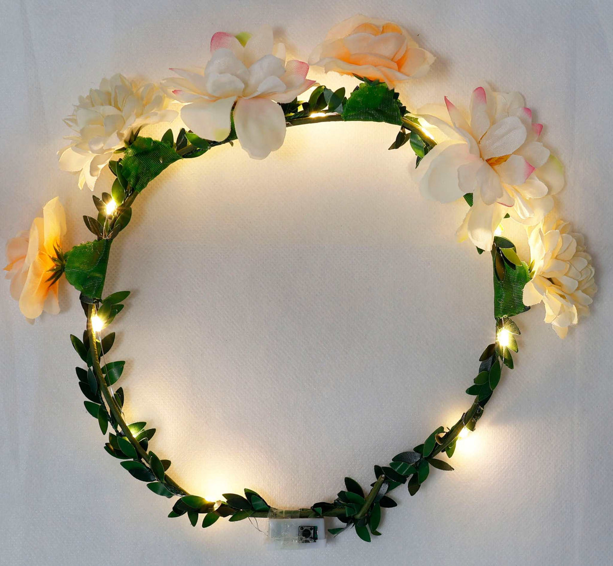 Blüten- Haarkranz mit Licht (1Stück)