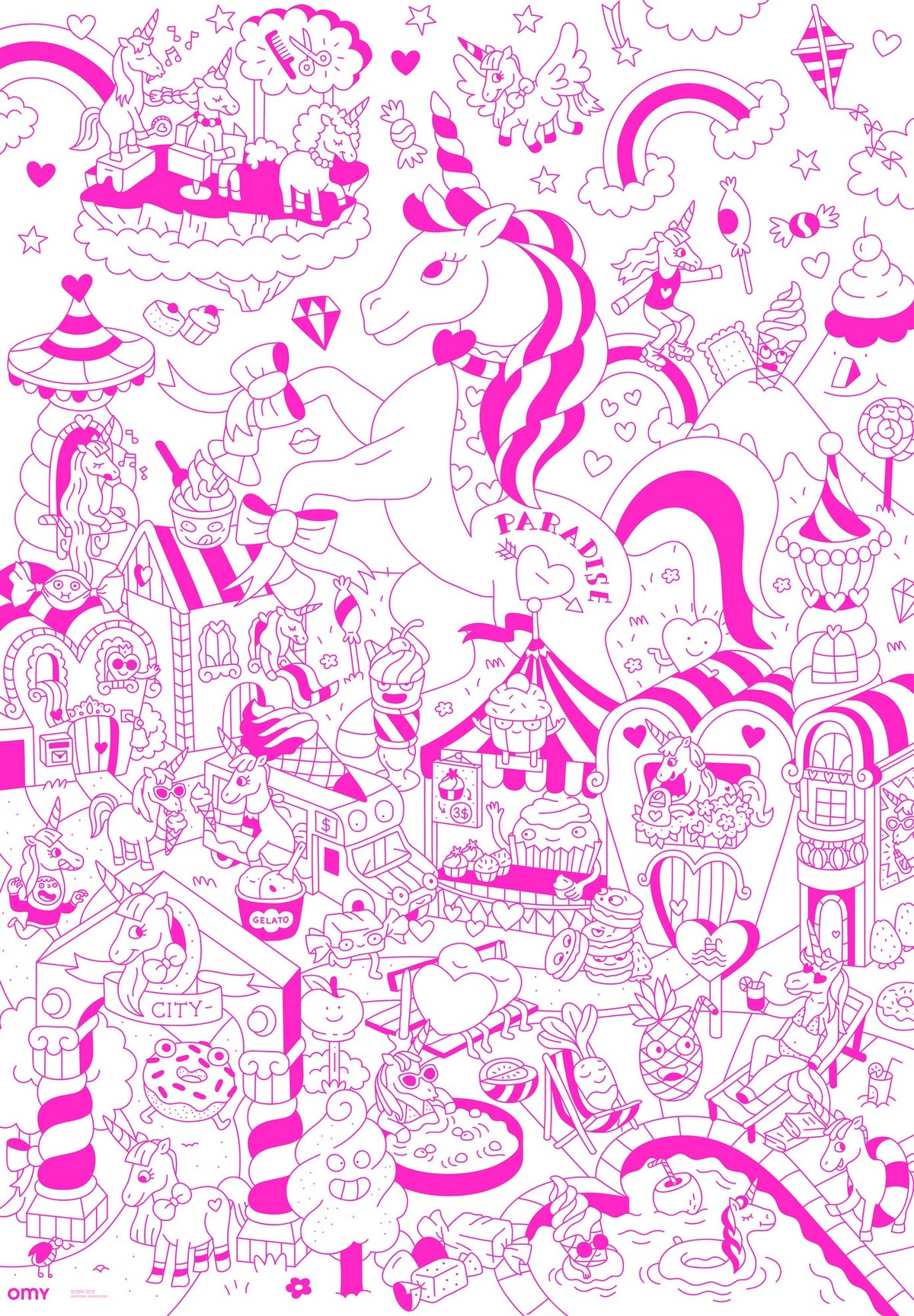 Giant Coloring Poster - Lily Einhorn