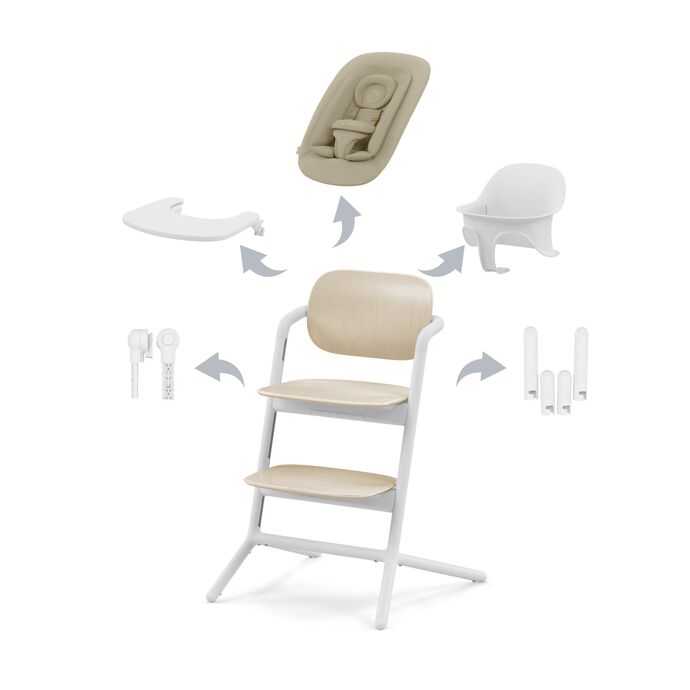 LEMO Hochstuhl 4-in-1-Set Sand White