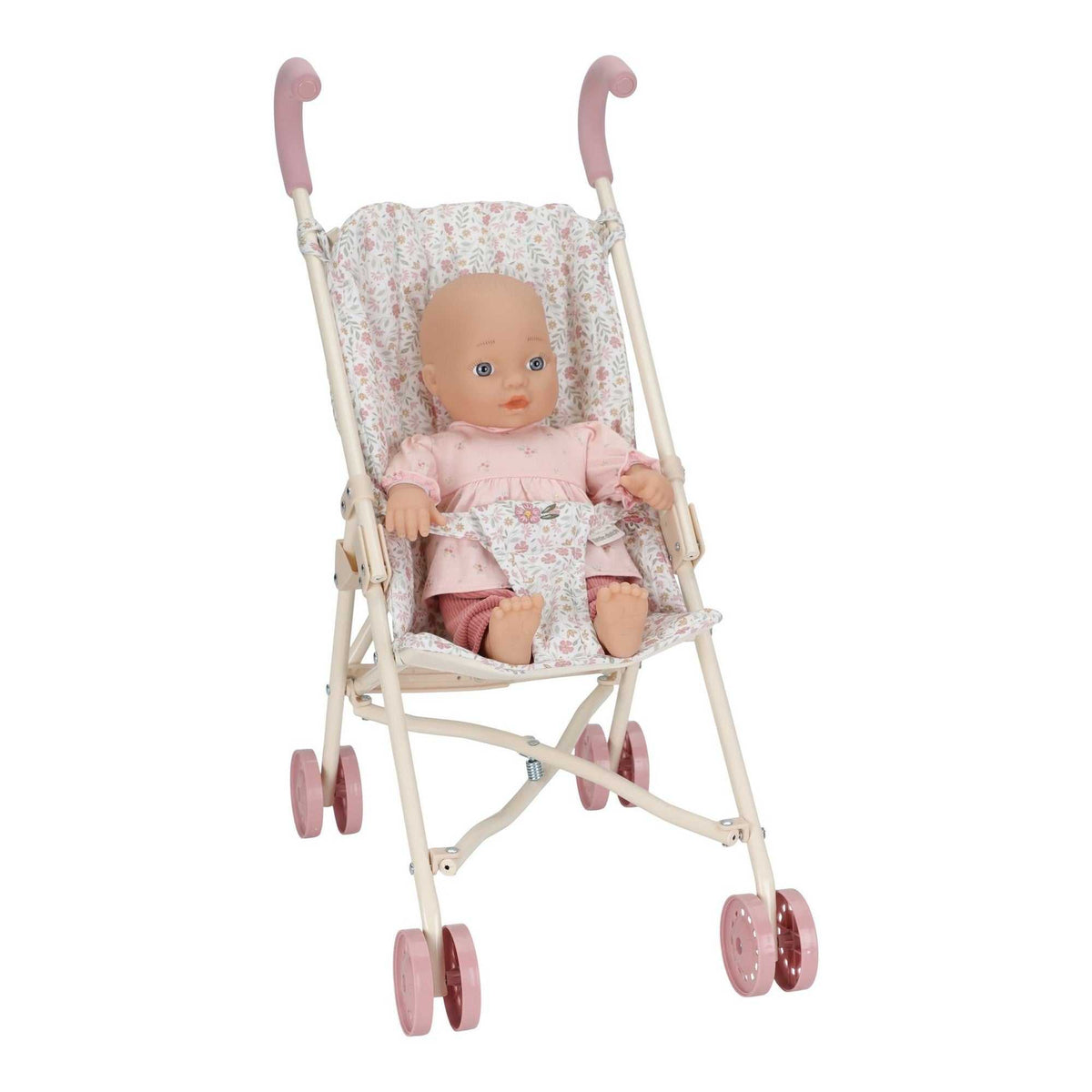 Puppenbuggy aus Metall/ Soft Flowers