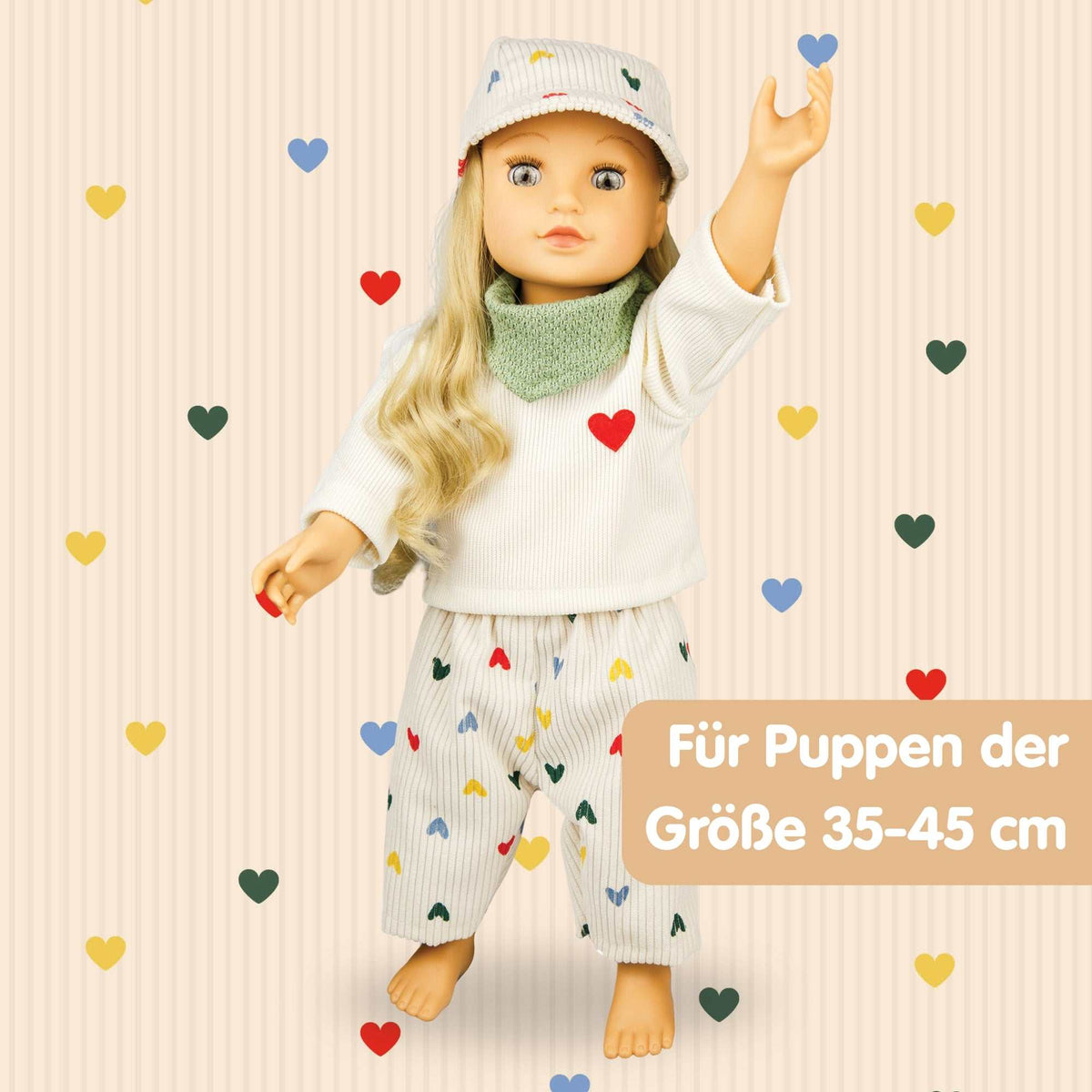 Puppen Cordhose Herz-Konfetti 35-45 cm