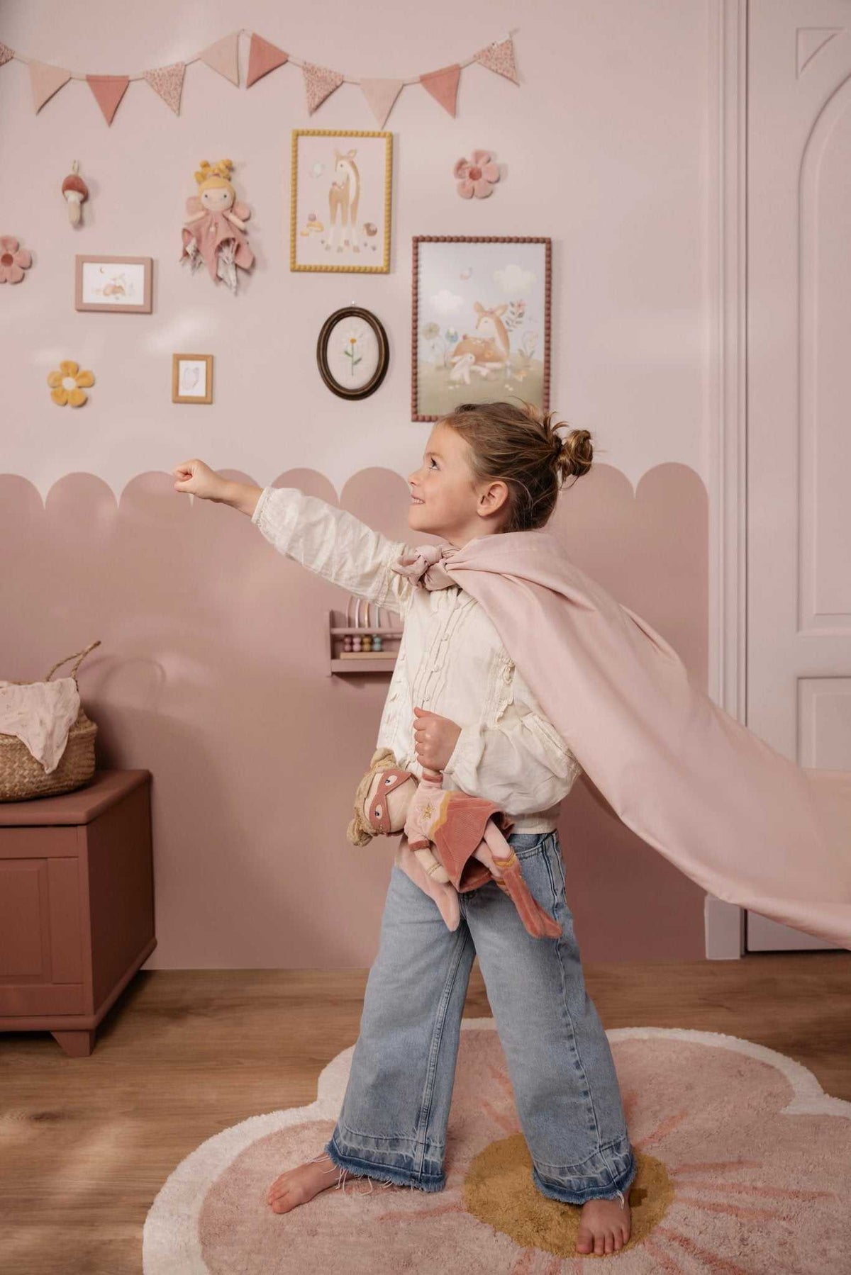 Kuschelpuppe Superheldin Rosa