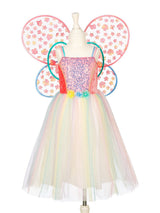 Flora Kostüm Kleid + Flügel 5-7 Jahre