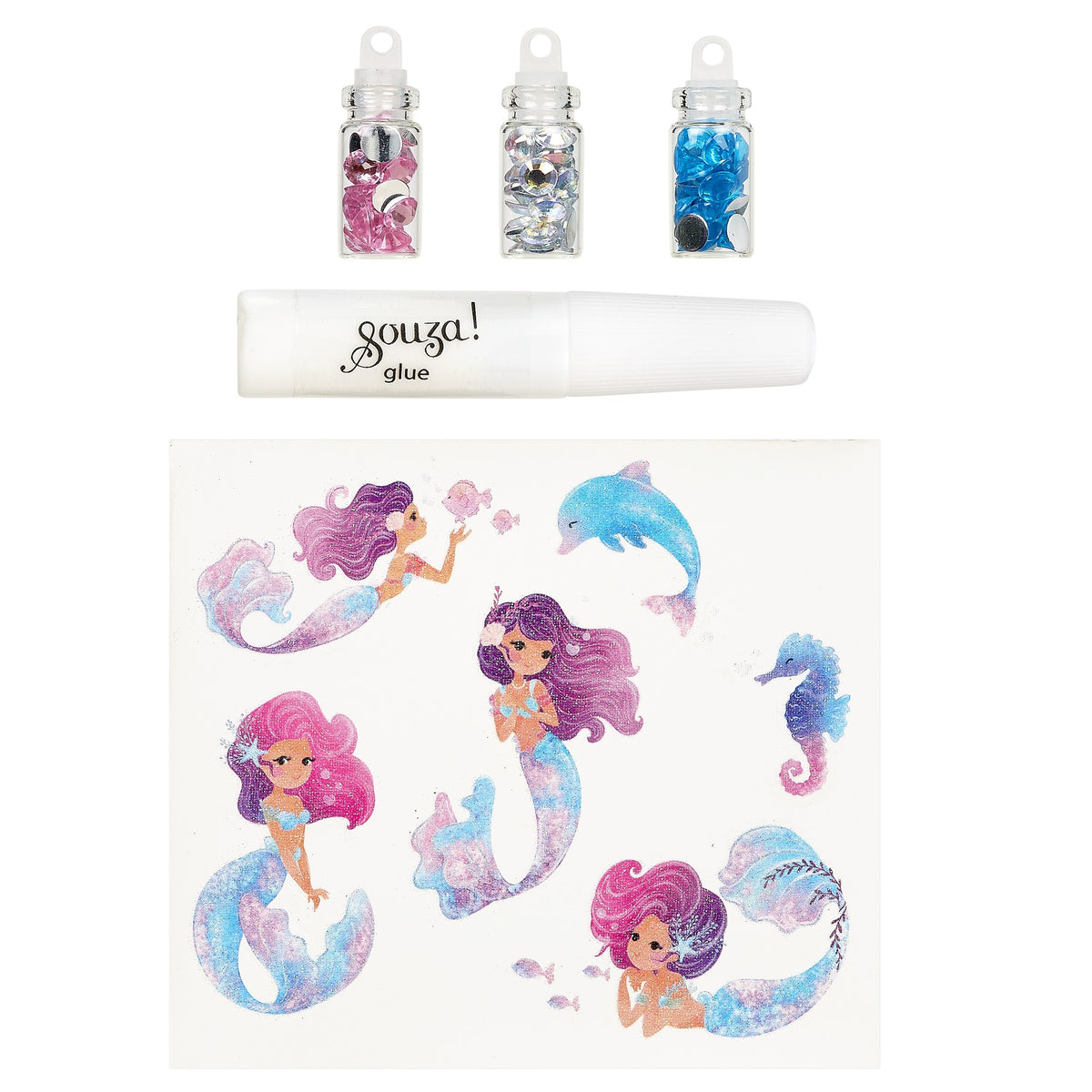 Glitzer Tattoo Set Meerjungfrau
