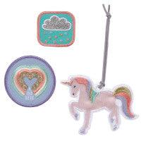 Schulranzen-Patches Set Unicorn glitter
