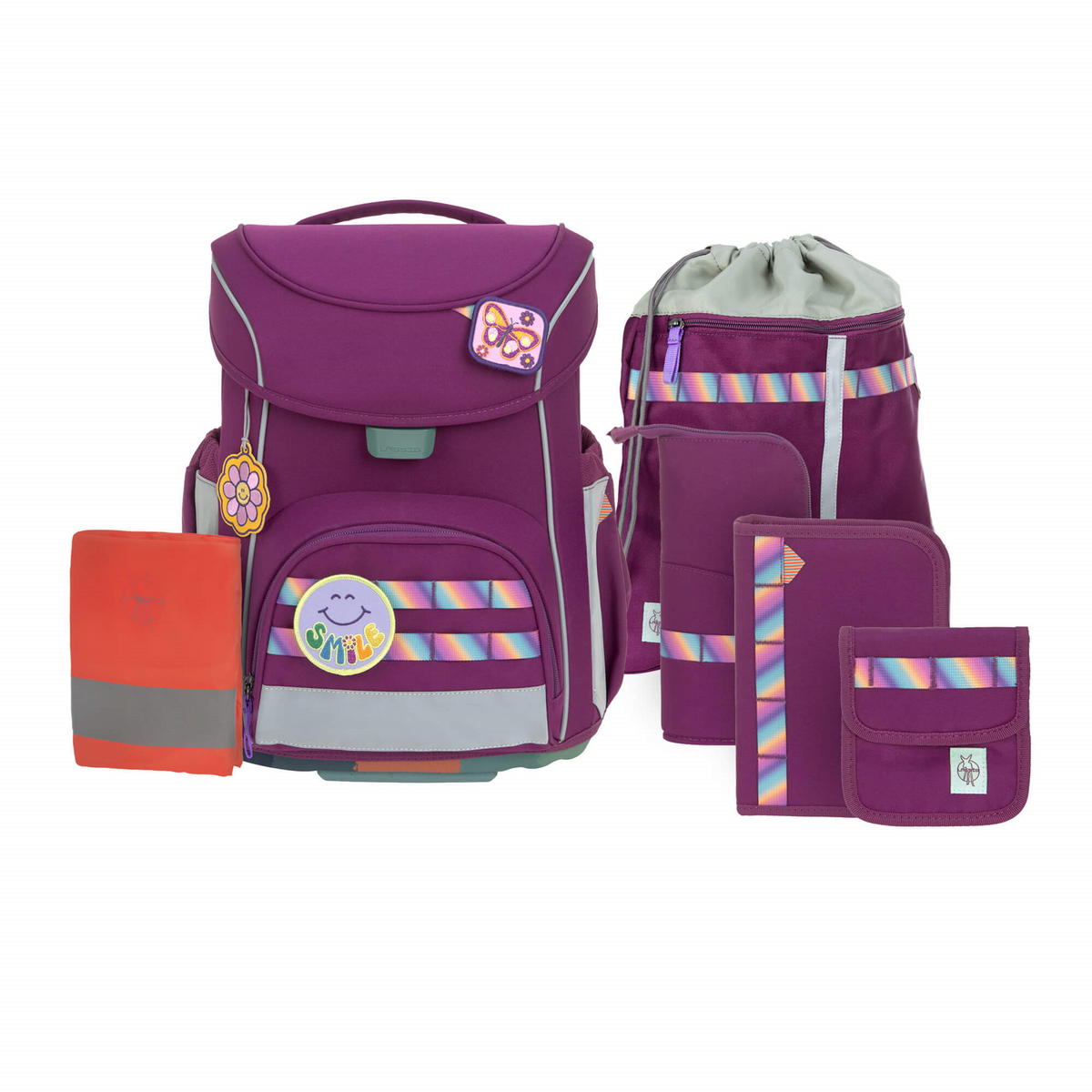 Schulranzen Set 7-teilig, Slim Unique Lila