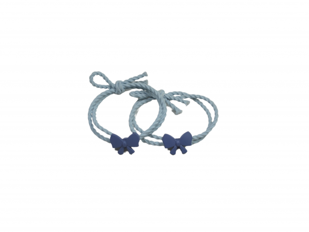 Haargummi 2er Set Schleife - blau