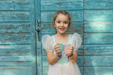 Regenbogen Glitzer Kleid 110-116