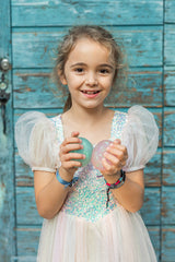 Regenbogen Glitzer Kleid 110-116