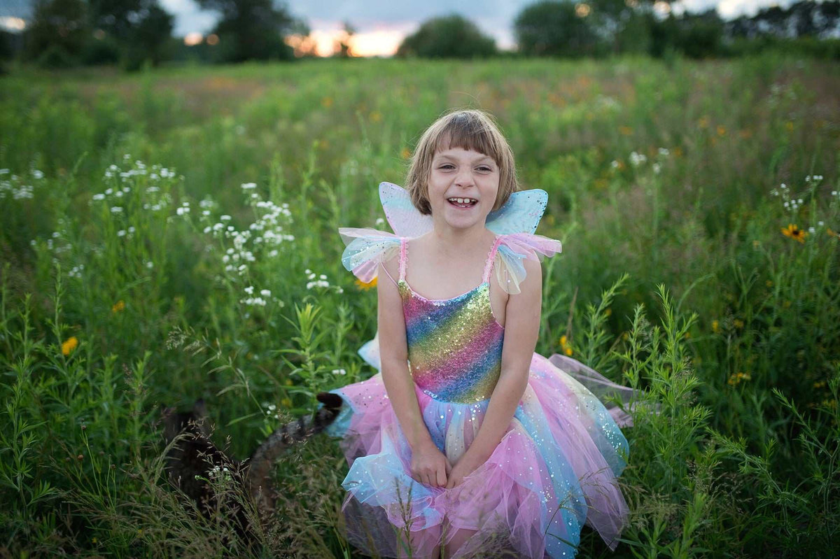 Kleid Regenbogen Fee 3-4 Jahre