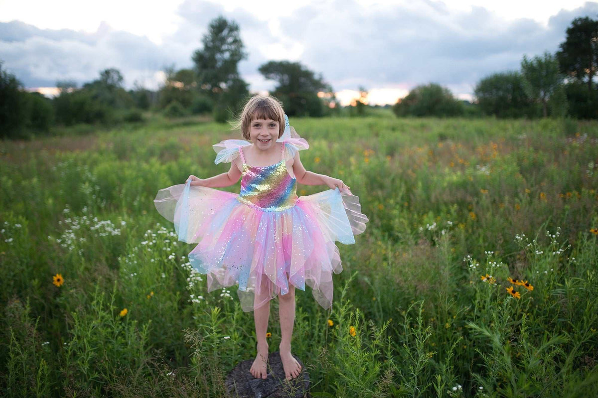 Kleid Regenbogen Fee 3-4 Jahre