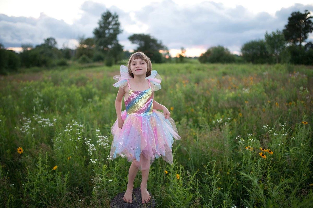 Kleid Regenbogen Fee 3-4 Jahre