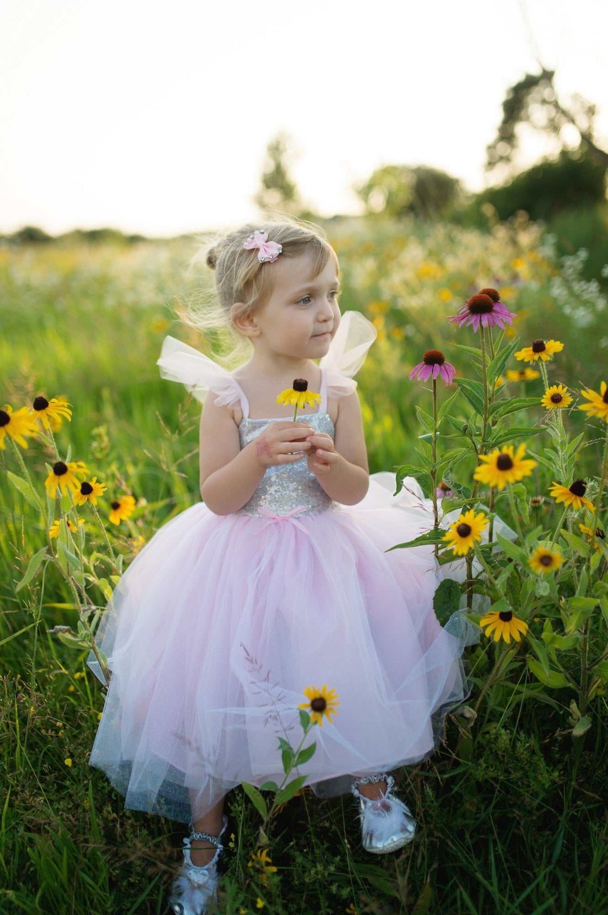 Rosa Pailletten-Prinzessinnenkleid 5-6 Jahre
