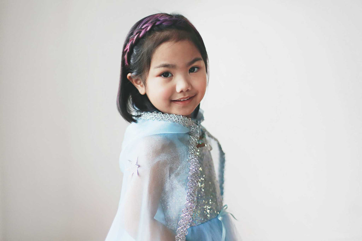 Blaues Paillettenkleid Prinzessin 5-6 Jahre