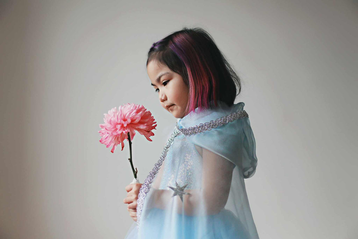 Blaues Paillettenkleid Prinzessin 5-6 Jahre