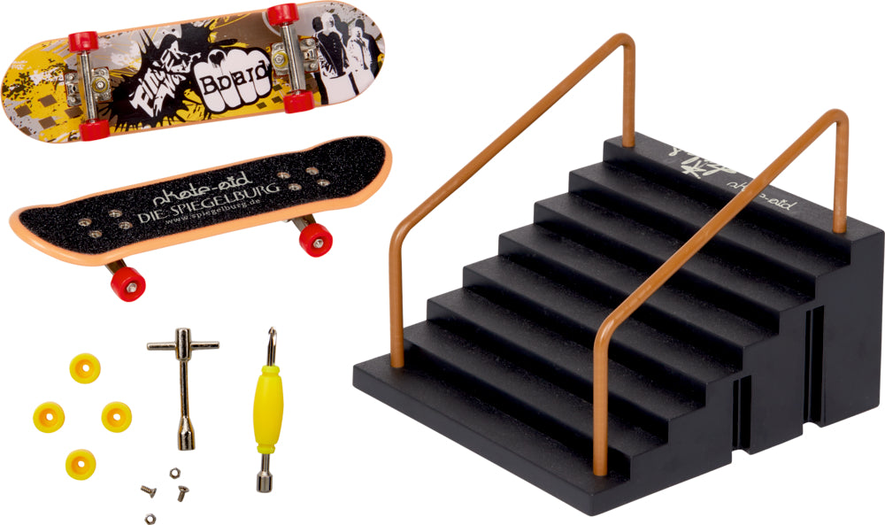 Mini Skateboard Set mit Treppe aus Kunststoff für Kinder ab 6 Jahren