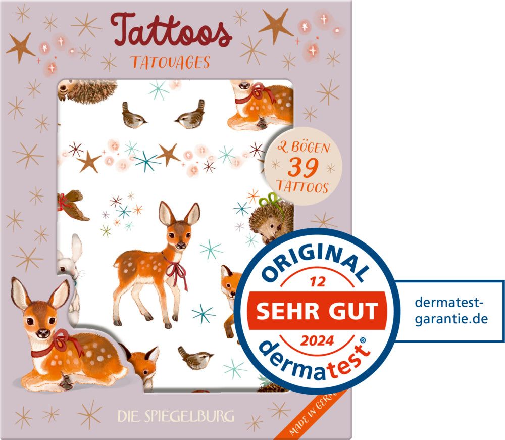Tattoos - Wintertiere im Weihnachtswald