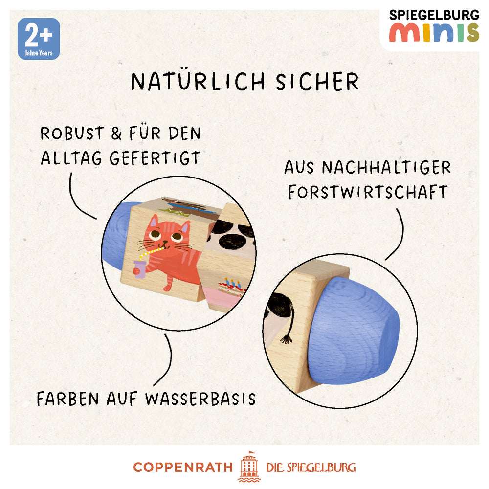 Holz-Dreh-Puzzle mit 4 Tieren