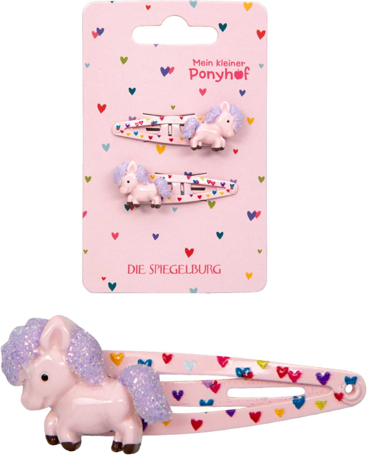 Haarclips mit Herzchen - Mein kl. Ponyhof