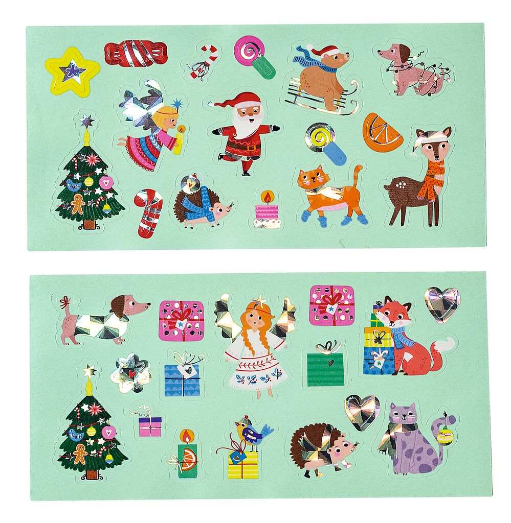 Sticker von der Rolle Weihnachtsfreunde