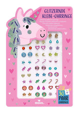 Glitzernde Klebe-Ohrringe