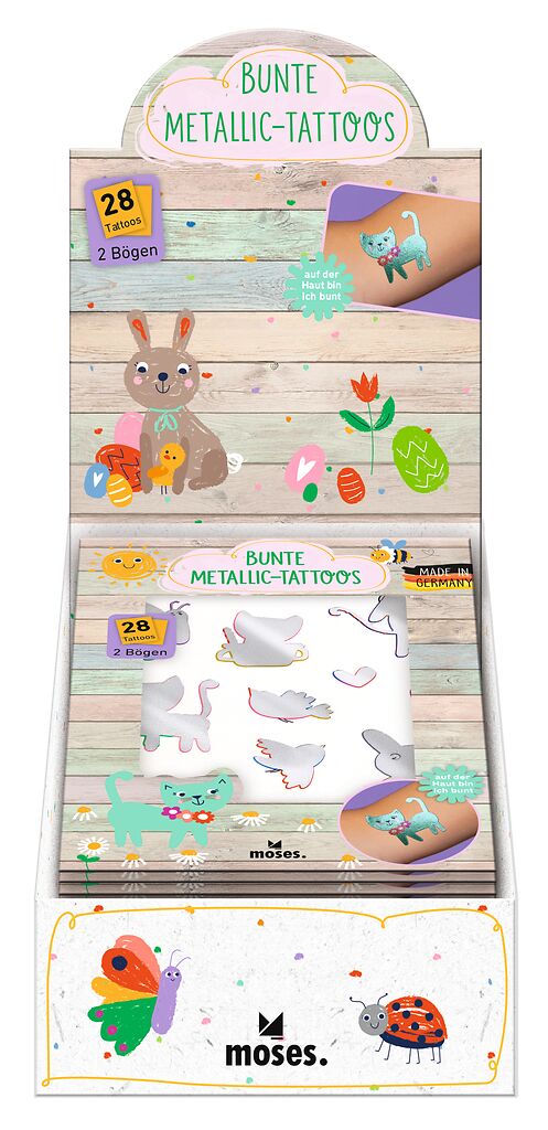 Bunte Metallic-Tattoos