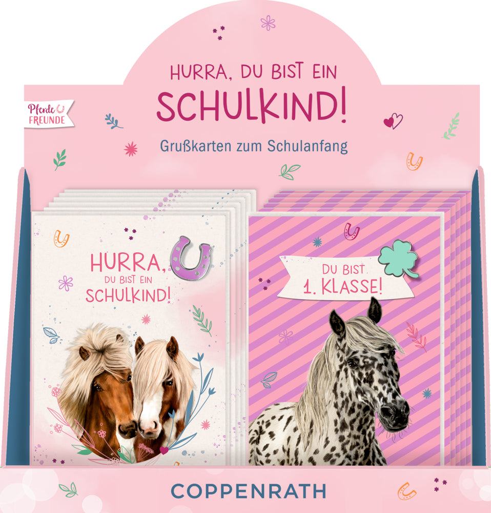 Grußkarte mit Pin: 1.Klasse/Schulkind