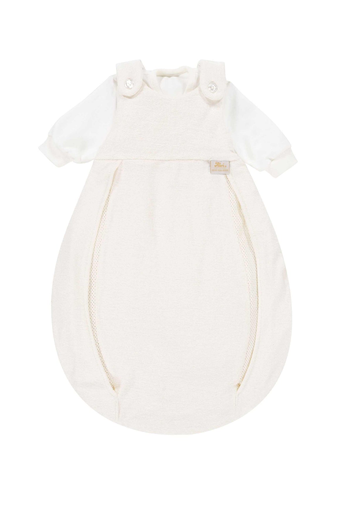 Baby-Mäxchen mit Belüftungssystem weißer Baby-Schlafsack Größe 68 aus atmungsaktivem, weichem Material