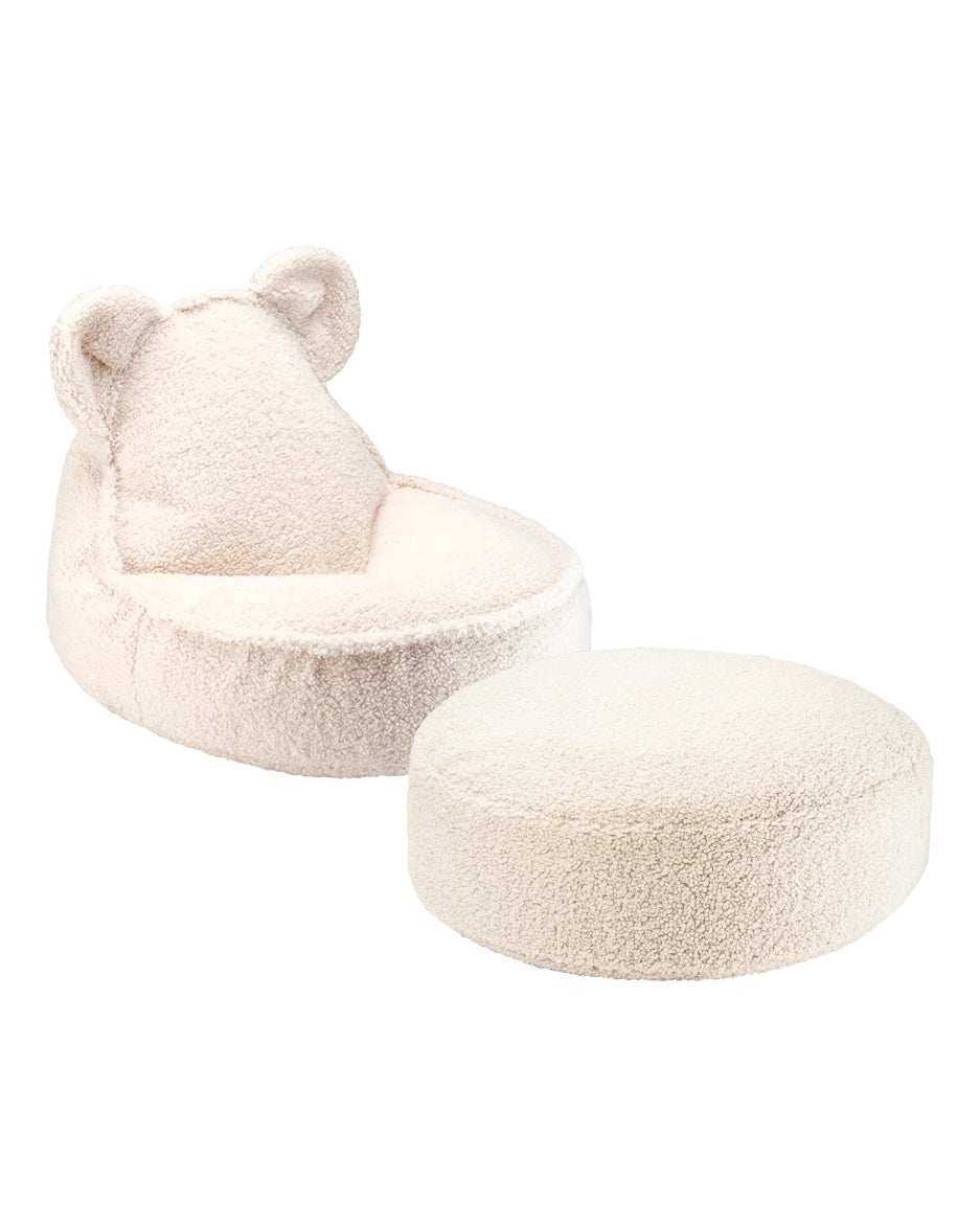 Teddysitzsack & Ottomane/ Cream White
