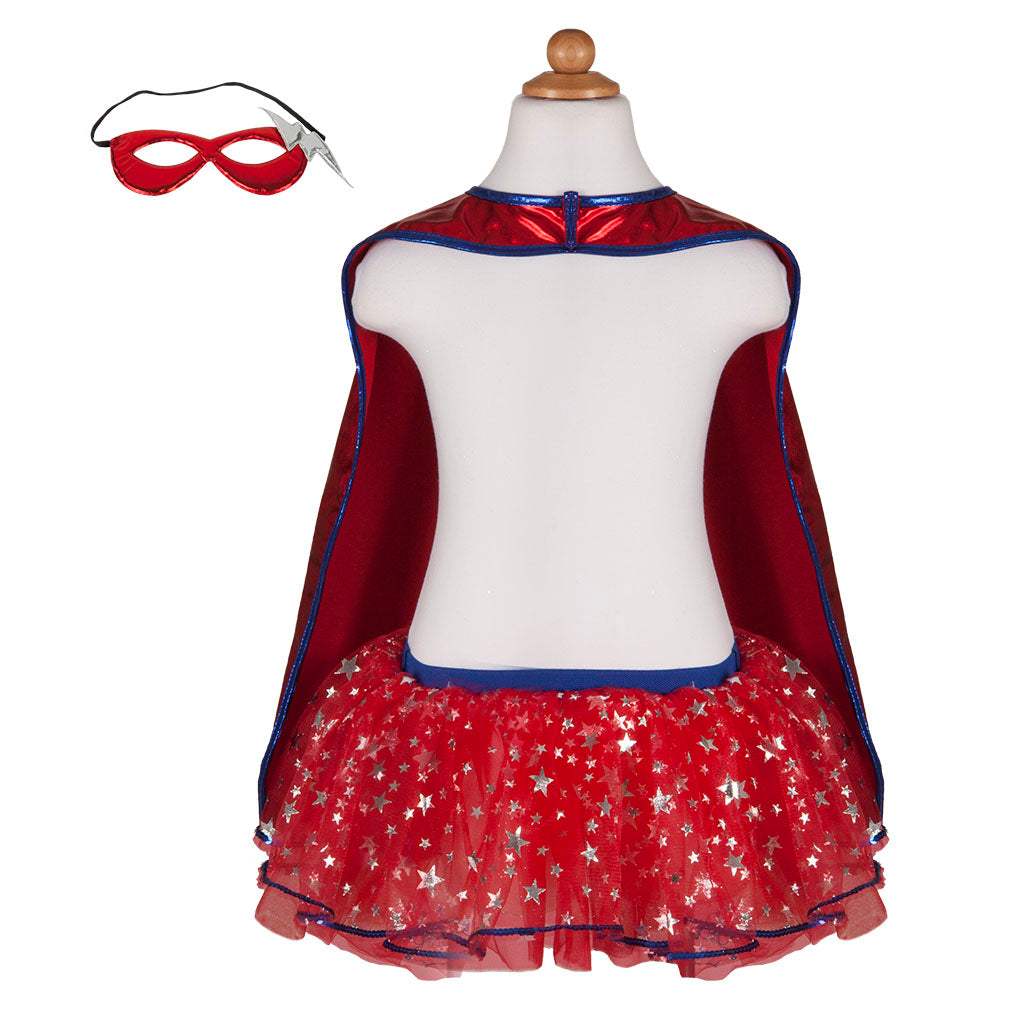 Superheldin Tutu & Umhang & Maske 6-8 Jahre