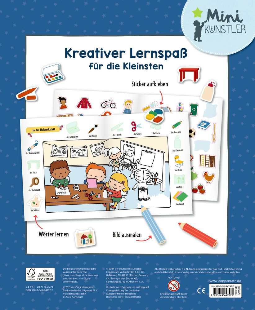 Mein 1. Sticker-Malbuch: Kindergarten