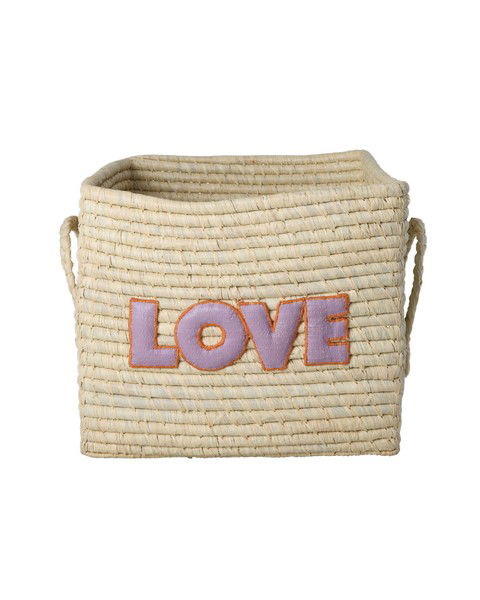 Raffia Korb/ Love