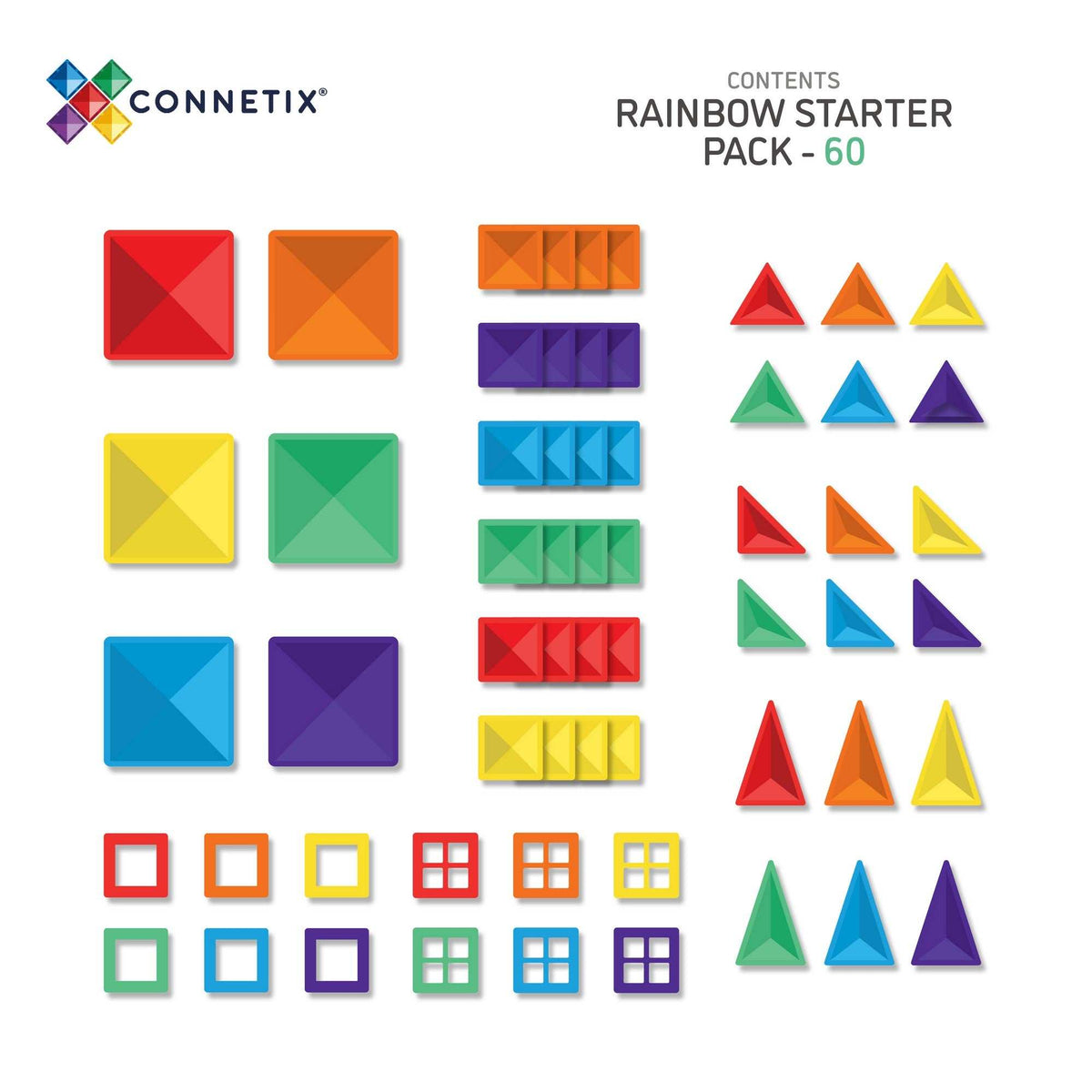 Magnetbausteine Rainbow Starter Pack 60 Teile